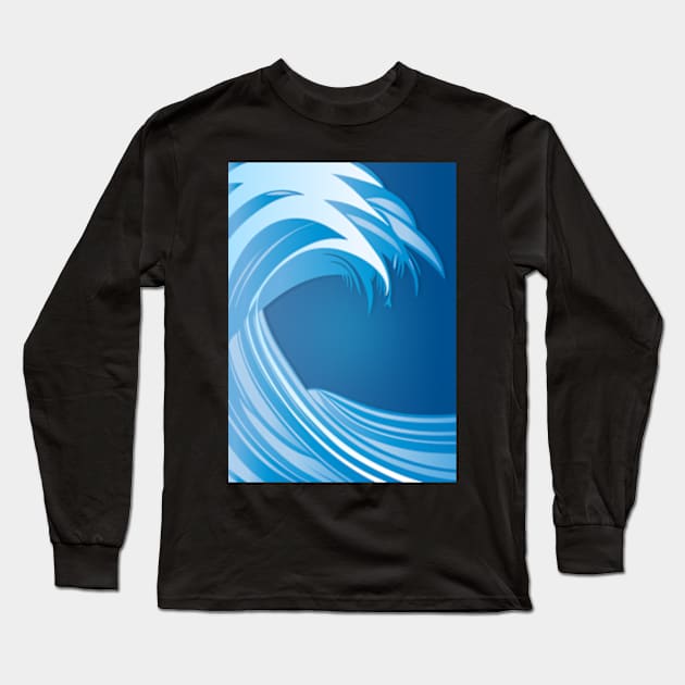 Big Wave Long Sleeve T-Shirt by ArtFactoryAI